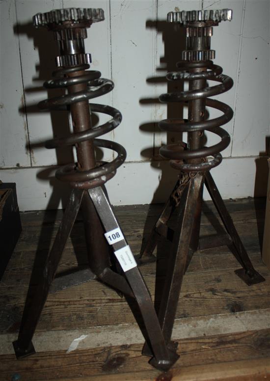 Wrought iron cog candlestick